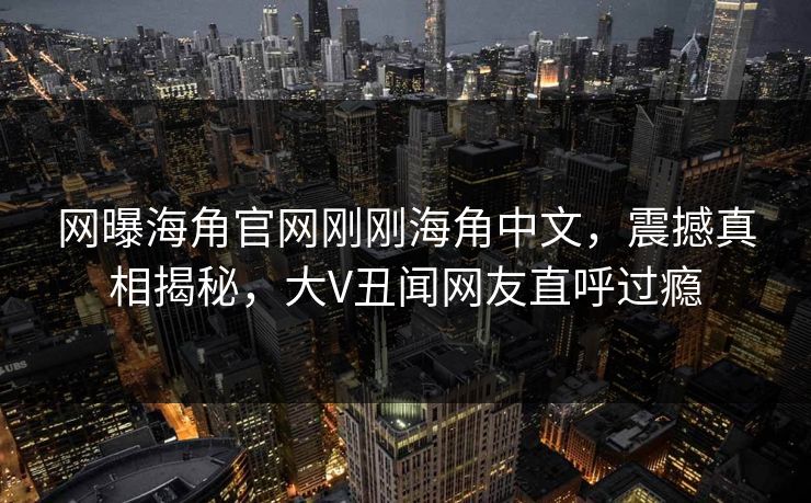 网曝海角官网刚刚海角中文，震撼真相揭秘，大V丑闻网友直呼过瘾