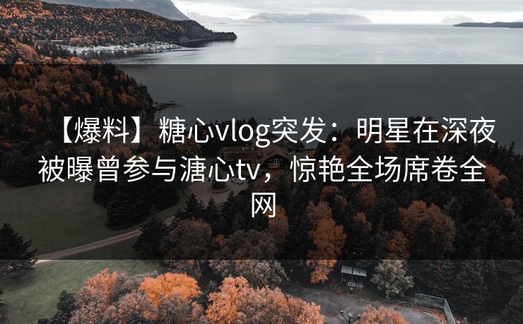 【爆料】糖心vlog突发：明星在深夜被曝曾参与溏心tv，惊艳全场席卷全网